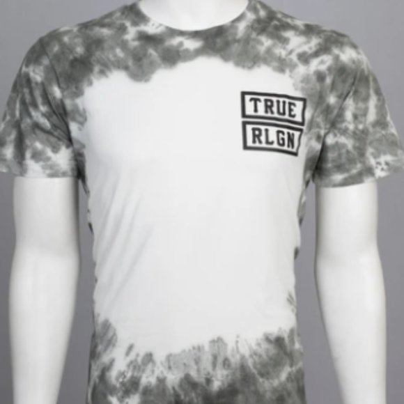 TRUE RELIGION Mens Short Sleeve OUTLAWS Crewneck TIE DYE T-Shirt - Picture 2 of 4